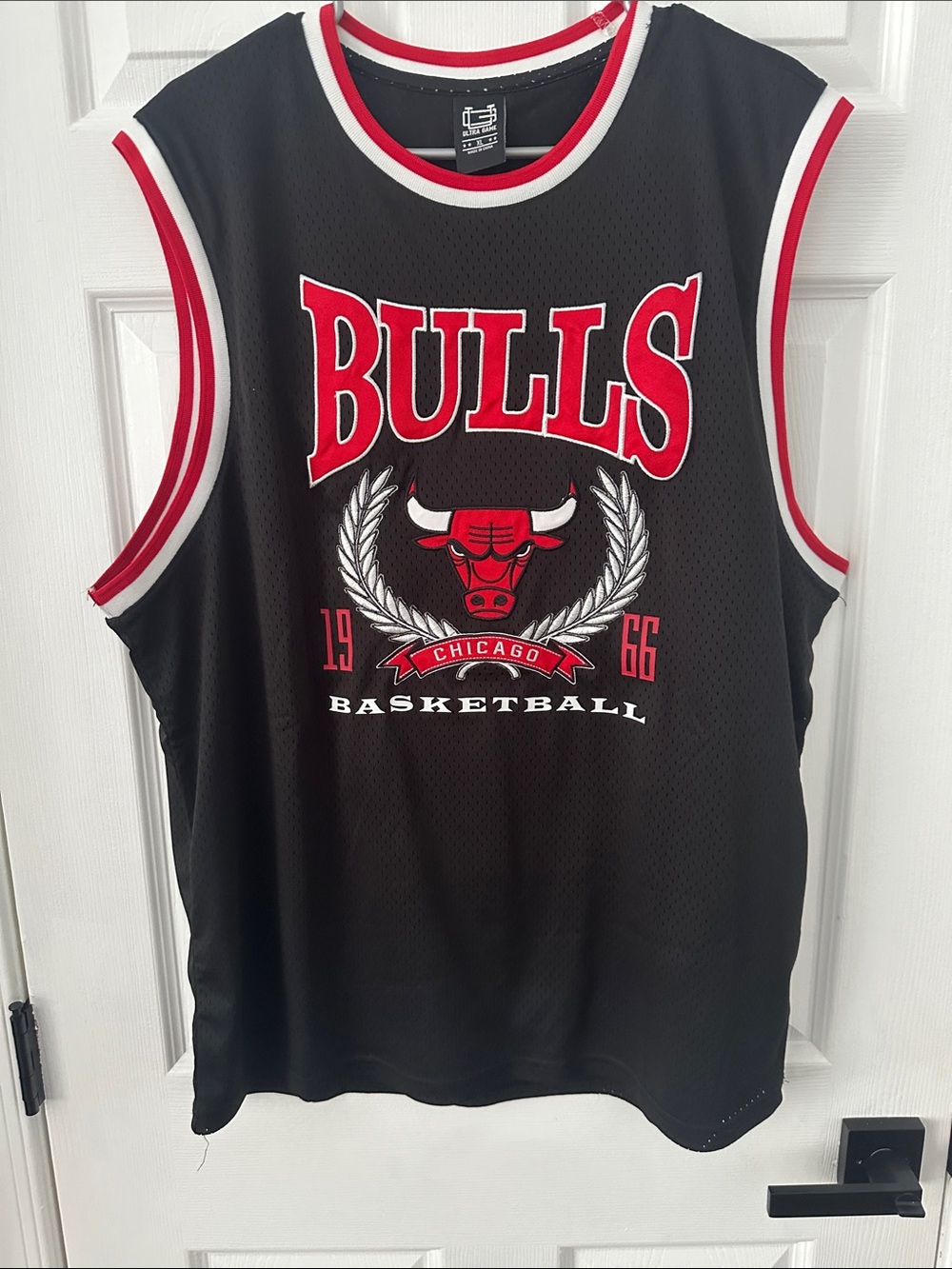 Chicago Bulls Black & Red Basketball Tank Top - Athletic Fan Jersey